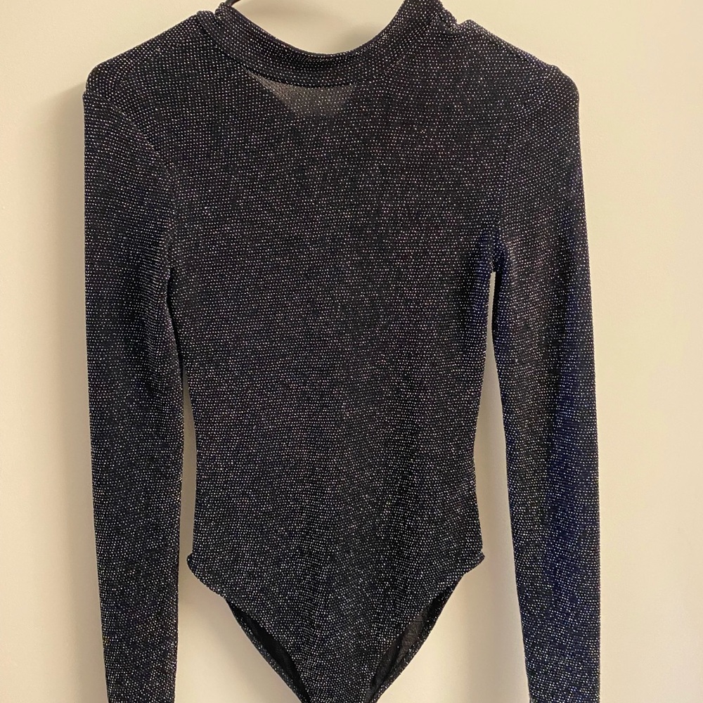 Forever 21 black rhinestone bodysuit